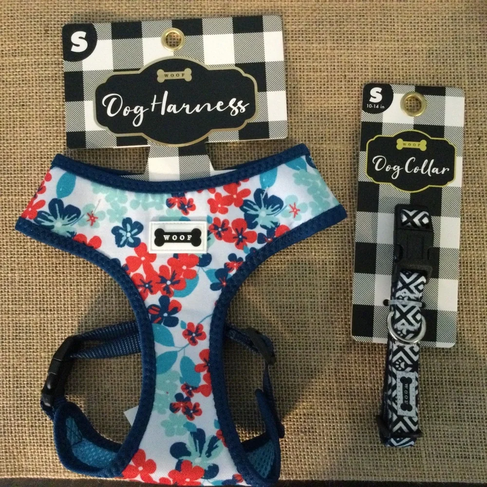 NWT SET - SMALL DOG COLLAR & HARNESS 🦴